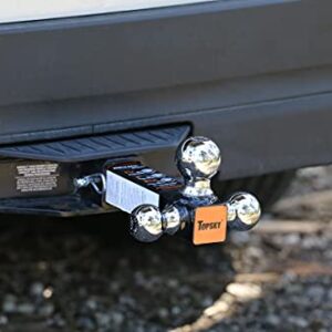 TOPSKY Trailer Hitch Tri Ball Mount & Pin, 1-7/8,2,2-5/16-inch Chrome Hitch Balls, Fits 2-inch Receiver