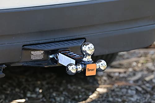 TOPSKY Trailer Hitch Tri Ball Mount & Pin, 1-7/8,2,2-5/16-inch Chrome Hitch Balls, Fits 2-inch Receiver