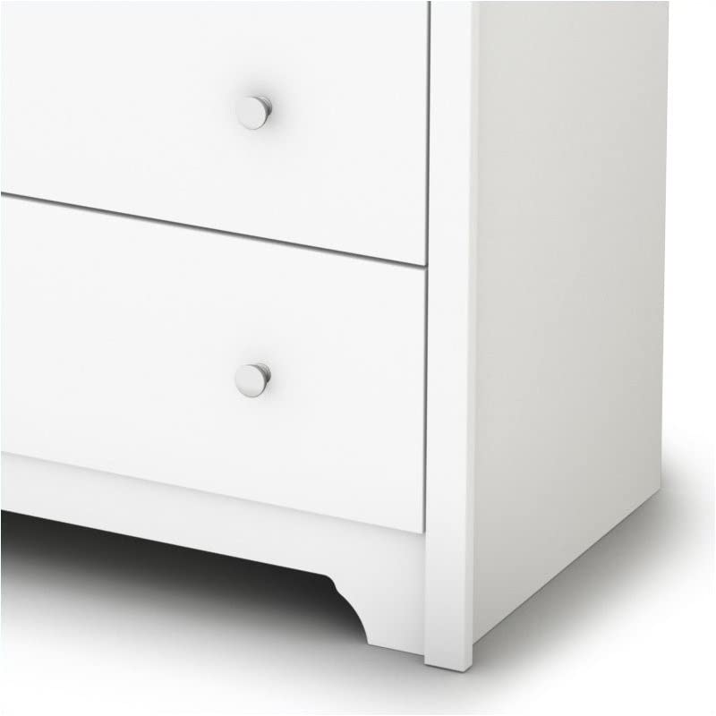 Home Square 4 Piece Modern Bedroom Furniture Set - 6 Drawer Dresser for Bedroom / 5 Chest of Drawers for Bedroom/Small Nightstand with Drawer and Shelf - Set of 2 / White