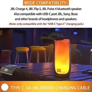 WindSwallow Fast Charger Charging Cord for JBL Speaker Headphone Charge 4, Charge 5 JBL Flip 5 JBL Pulse 4 Clip 4 Wireless Bluetooth Earphone Type C