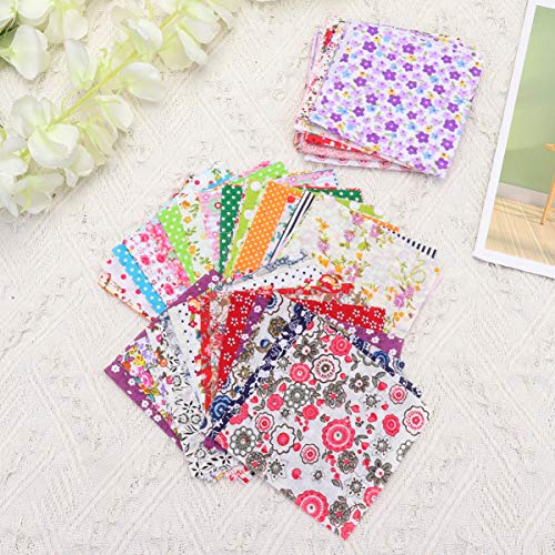 Healifty 100pcs Fabric Squares Sheets Cotton Patchwork Craft DIY Sewing Scrapbooking Quilting 10x10cm