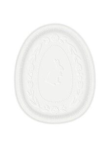 amscan egg-shaped melamine platter - 16" | white | 1 pc.