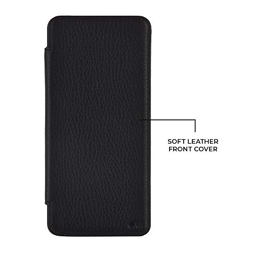 Case-Mate - LEATHER WALLET FOLIO - Case for Samsung Galaxy S20+ | S20 Plus - 5G Compatible - Holds 4 Cards + Cash - Black Leather
