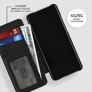 Case-Mate - LEATHER WALLET FOLIO - Case for Samsung Galaxy S20+ | S20 Plus - 5G Compatible - Holds 4 Cards + Cash - Black Leather