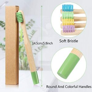 10 Pieces Kids Bamboo Toothbrush Natural Soft Bristle Toothbrush Wooden Toothbrushes Toddlers Adults Natural Wood Organic Toothbrush BPA-Free Color Travel(Kids)