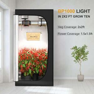 BLOOM PLUS LED Grow Light BP 1000W 2x2ft Coverage Sunlike Full Spectrum Grow Light for Indoor Plants with 336packs Samsung Diodes(Includes IR)