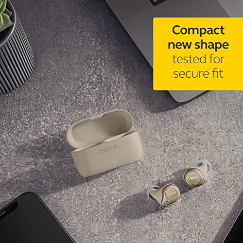 Jabra Elite 75t – True Wireless Earbuds with Charging Case, Gold Beige – Active Noise Cancelling Bluetooth with a Comfortable, Secure Fit, Long Battery Life, Great Sound