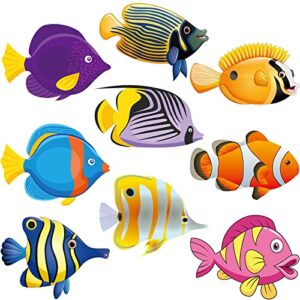 ocean fish cutouts paper colorful ocean fish shapes tropical fish cutouts with glue point dots for diy craft classroom bulletin decoration ocean theme party,5.9 x 5.9 inch (45 pieces)