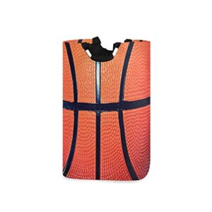 laundry hamper sport ball basketball lace collapsible laundry basket large storage bag, foldable organizer clothes bag with handle for home, dorm, room
