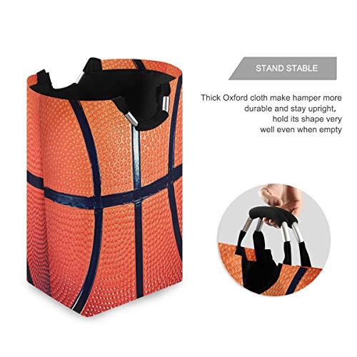 Laundry Hamper Sport Ball Basketball Lace Collapsible Laundry Basket Large Storage Bag, Foldable Organizer Clothes Bag with Handle for Home, Dorm, Room