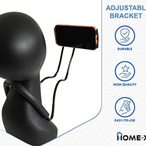 Home-X Around Neck Hands-Free Universal Cellphone Holder, Portable Smartphone Stand for Neck, Great for Streaming, Selfies, Reading – Fits Devices 4.7” to 7.6”