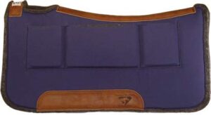 diamond wool contoured pressure relief navy western shim saddle pad size 30x30 and 1" thickness