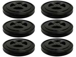 twister seal lids (6 pack) - easy access bucket lids (will fit most buckets 3.5-7 gal) (black)