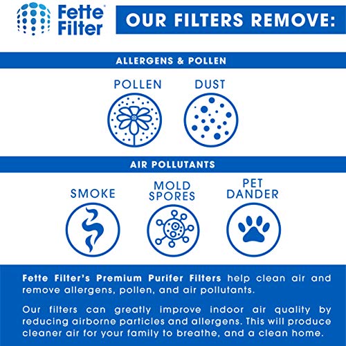 Fette Filter - Replacement Filter Compatible with Holmes HAPF7-U8 Smoke Grabber Ashtray. Fits Holmes Models: HAP70, HAP75, HAP76. Fits Pollenex Models: AT100, AT101 Pack of 12