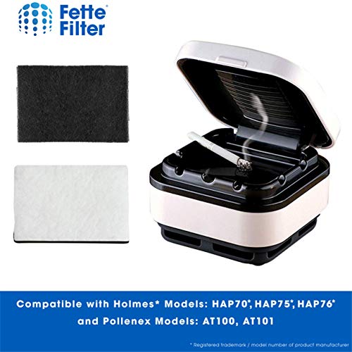 Fette Filter - Replacement Filter Compatible with Holmes HAPF7-U8 Smoke Grabber Ashtray. Fits Holmes Models: HAP70, HAP75, HAP76. Fits Pollenex Models: AT100, AT101 Pack of 12