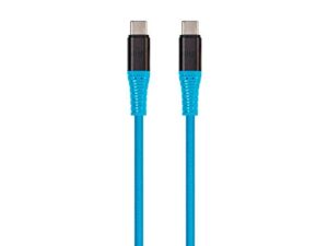 monoprice durable usb 2.0 type-c charge and sync kevlar reinforced nylon-braid cable - 3 feet - blue | 5a/100w, aluminum connectors - atlasflex series