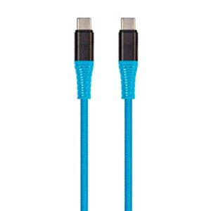 Monoprice Durable USB 2.0 Type-C Charge and Sync Kevlar Reinforced Nylon-Braid Cable - 3 Feet - Blue | 5A/100W, Aluminum Connectors - AtlasFlex Series