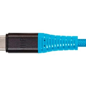 Monoprice Durable USB 2.0 Type-C Charge and Sync Kevlar Reinforced Nylon-Braid Cable - 3 Feet - Blue | 5A/100W, Aluminum Connectors - AtlasFlex Series