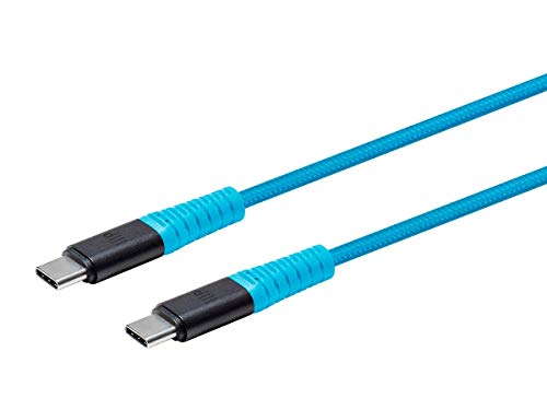 Monoprice Durable USB 2.0 Type-C Charge and Sync Kevlar Reinforced Nylon-Braid Cable - 3 Feet - Blue | 5A/100W, Aluminum Connectors - AtlasFlex Series