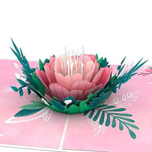 lovepop garden rose bloom pop up card, 5x7-3d greeting card, mother's day card, card for wife or mom, anniversary pop up card, pop up birthday card