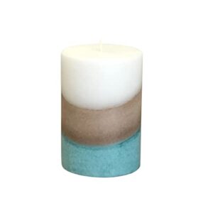 wicks n more cottage charm handmade scented layered pillar candle (3x4)