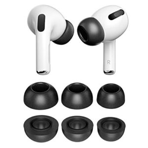 pzoz 3 pairs replacement ear tips compatible with apple airpods pro & pro 2nd (2022), memory foam reducing noise in-ear eartips accessories (fit in the charging case) (s/m/l, black)