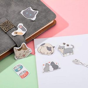 Cat Office Supplies Cat Sticky Notes Paper Clips Index Tabs Cat Gel Ink Pens Cat Shaped Bookmark Cartoon Stickers Set for Cat Lovers Kids Women Girl Work School Office(Cute Style)