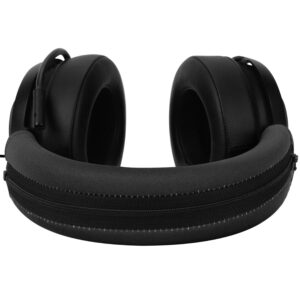 kraken v2 & pro headband cover, jarmor replacement head band protector with zipper [ easy installation ] for razer kraken v2 & v2 pro headphones (oval & round cushion) only (black)
