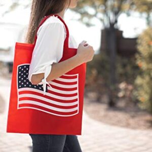 Bulk 24 Pack Patriotic Flag Reuseable Shopping Bag Tote Asst