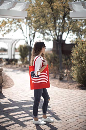 Bulk 24 Pack Patriotic Flag Reuseable Shopping Bag Tote Asst