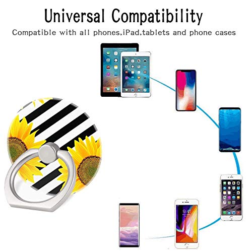 (3 Pack) Mobile Phone Ring Holder Finger Grip,Sunflowers Cell Phone Stand Collapsible Kickstand Compatible with All Smartphone