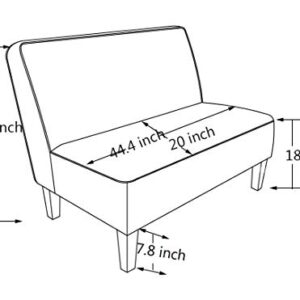 HAOBO Home ANNJOE Cushioned Linen Loveseat Settee Upholstered Sofa Backrest Couch Banquette Bench for Dining Room Living Room Bedroom Funiture