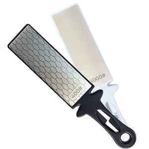 5-in-1 diamond sharpening plate knife and scissors sharpener ceramic knife sharpener rod double-sided 400/1000 grit honeycomb surface outdoor kitchen grinding tool