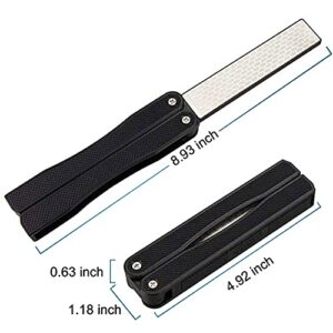 RAXMIN 5" Diamond Pocket Sharpener Folding Knife Garden Tools Sharpening 400/600 Grit Double Sided
