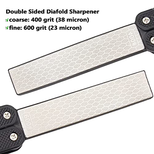 RAXMIN 5" Diamond Pocket Sharpener Folding Knife Garden Tools Sharpening 400/600 Grit Double Sided