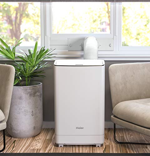 Haier 3-in-1 Portable Air Conditioner, Dehumidifier & Room Fan | 10,000 BTU | Easy Install Kit Included | Auto-Evaporation Technology Eliminates Need to Drain Water | Cools up to 350 Sq Ft | 115V