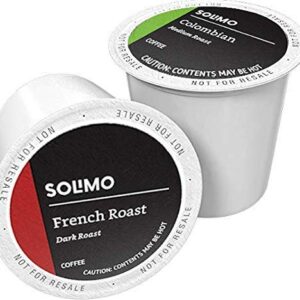 Amazon Brand - 48Ct. Solimo Coffee Pods(24 Ct. Colombian & 24 Ct. French Roast) , Compatible with Keurig 2.0 K-Cup Brewers