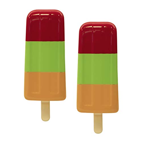 O2COOL Boca Clips, Red/Green/Orange Popsicle