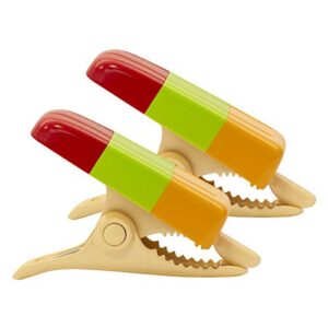 O2COOL Boca Clips, Red/Green/Orange Popsicle