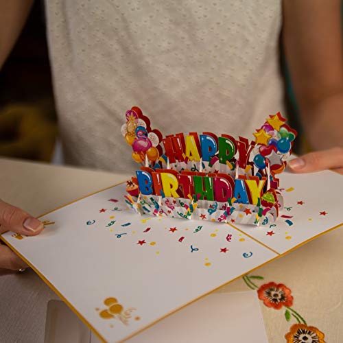 Happy Birthday Pop Up Card by DEVINE Popup Cards | 3D Birthday Card for Kids Mom Dad | Pop Up Birthday Cards for Women | Funny 3D Greeting Cards Love