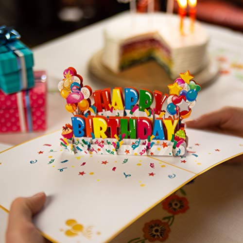 Happy Birthday Pop Up Card by DEVINE Popup Cards | 3D Birthday Card for Kids Mom Dad | Pop Up Birthday Cards for Women | Funny 3D Greeting Cards Love