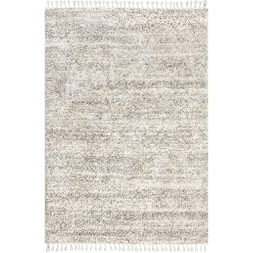 nuLOOM Brooke Shag Tasseled Accent Rug, 2x3, Ivory