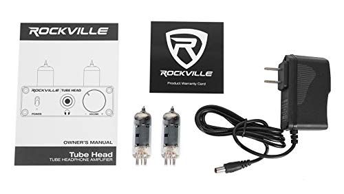 Rockville TubeHead Tube Headphone Amplifier Amp / 6K4 Tubes / 16-300 Ohms/180mW, Black