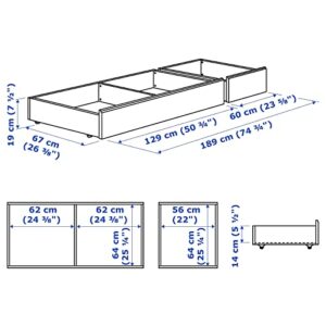 Ikea Songesand Underbed storage box set of 2 white Full/Double/Twin/Single 103.725.42