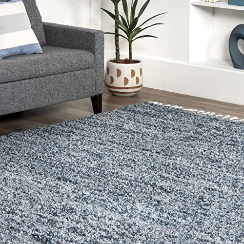 nuLOOM Brooke Shag Tasseled Accent Rug, 2x3, Blue