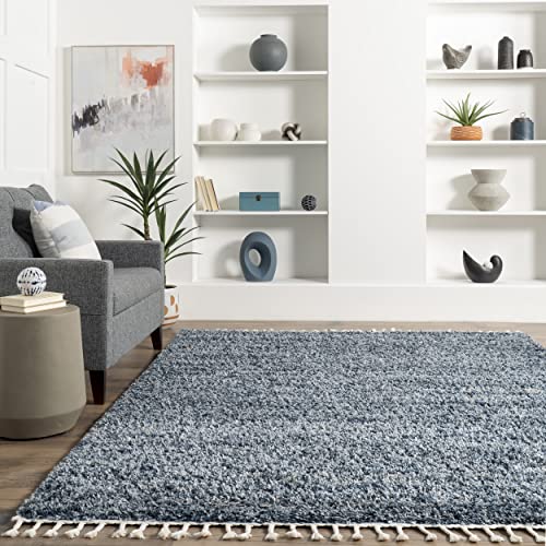 nuLOOM Brooke Shag Tasseled Accent Rug, 2x3, Blue