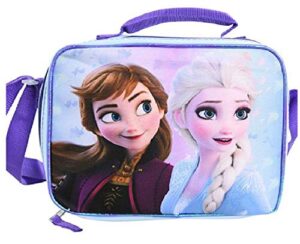 frozen 2 anna & elsa bag with strap- lunch box, small, blue