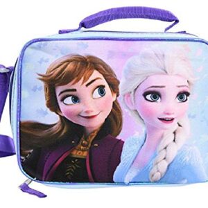 Frozen 2 Anna & Elsa Bag with Strap- Lunch Box, small, Blue