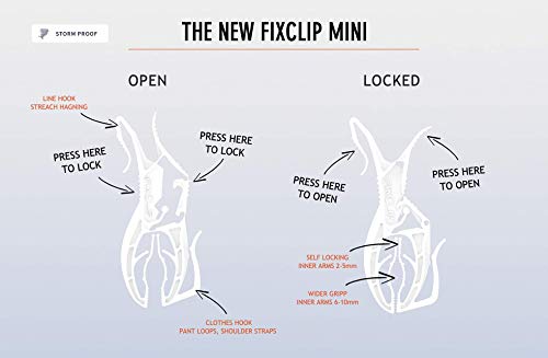 FIXCLIP Mini 16-Pack - Probably The Worlds Strongest Clothespin - Lockable & Storm-Proof - Never Lose Your Laundry Again!