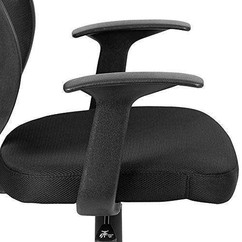 Flash Furniture Flash Fundamentals Mid-Back Black Mesh Swivel Ergonomic Task Office Chair with Arms